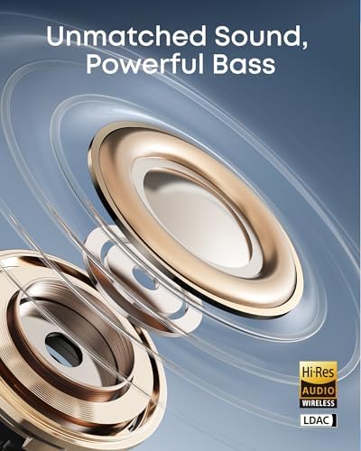 Soundcore AeroClip by Anker  Open Ear Earbuds  Clip On Headphones  Adaptive Comfort  Clear Calls with 4 Mics and AI  Stable Fit  12mm Drivers for Powerful Bass  Hi Res  Open Ring Design