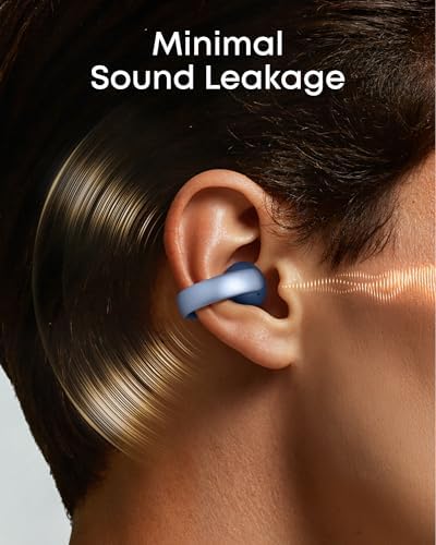 Soundcore AeroClip by Anker  Open Ear Earbuds  Clip On Headphones  Adaptive Comfort  Clear Calls with 4 Mics and AI  Stable Fit  12mm Drivers for Powerful Bass  Hi Res  Open Ring Design