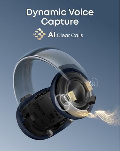 Soundcore AeroClip by Anker  Open Ear Earbuds  Clip On Headphones  Adaptive Comfort  Clear Calls with 4 Mics and AI  Stable Fit  12mm Drivers for Powerful Bass  Hi Res  Open Ring Design