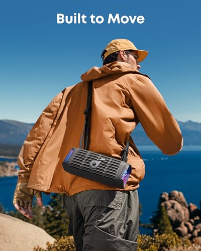 Soundcore Boom 3i by Anker  Rugged Outdoor Speakers  IP68 Waterproof  Floating Playback  Saltwater Resistant  BassUp 2 0  50W Portable Speaker  Bluetooth 5 3  16H Playtime  TWS  Kayak/Fishing/Camping
