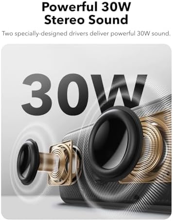Soundcore Motion 300 by Anker  Bluetooth Speaker  Wireless Hi Res Portable Speaker  IPX7 Waterproof  BassUp  Bluetooth 5 3  30W Stereo Sound  13H Playtime for Home  Shower  Outdoor  and Travel
