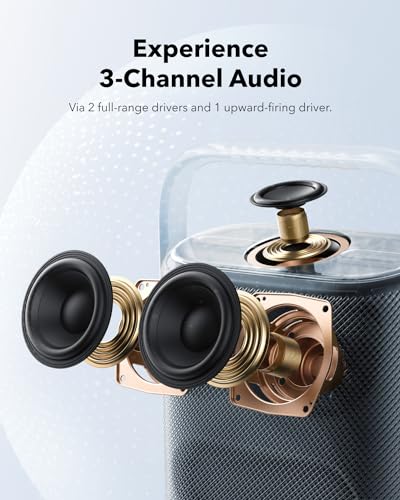 Soundcore Motion X500 Portable Bluetooth Speaker  Wireless Speaker with Immersive Spatial Audio  Wireless Hi Res Sound with 3X Detail  3 Channel Audio  and an Upward Firing Driver with Ambient Light