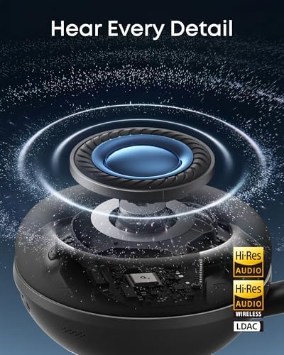 Soundcore Space 2 by Anker  Active Noise Cancelling Headphones  Comfortable Fit  50H Playtime  LDAC Hi Res Wireless Audio  Dual Connection  Clear Calls  Bluetooth 6 1  Nap Mode  Wearing Detection