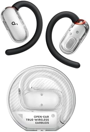 Soundcore V40i by Anker  Open Ear Headphones  Clear Design  Lidless Case  4 Adjustable Positions for Every Ear Size  Richer Bass  IP55  21H Playtime  AI Clear Calls  Bluetooth 5 4  App Control