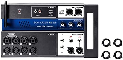 Soundcraft Ui12 12 Input Digital Mixer w/Wifi App Control Recording 4 XLR Cables