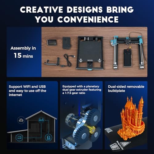 Sovol SV06 ACE 3D Printer Open Source  600mm/s Max High Speed 3D Printers  Fully Auto Leveling  with Camera Upgraded Structure Planetary Dual Gear Direct Drive Printing Size 8 66x8 66x9 84 inch