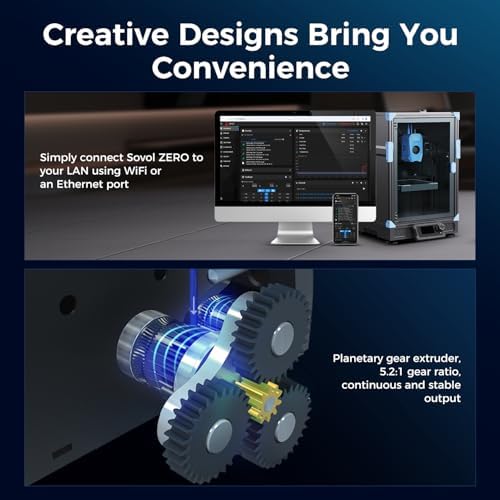 Sovol SV06 ACE 3D Printer Open Source  600mm/s Max High Speed 3D Printers  Fully Auto Leveling  with Camera Upgraded Structure Planetary Dual Gear Direct Drive Printing Size 8 66x8 66x9 84 inch