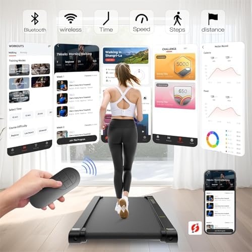 Sperax Walking Treadmill Pad with APP  3 in 1 Under Desk Treadmill  400W Low Noise Walking Vibration Pad with Remote Control Portable Treadmills for Home Office
