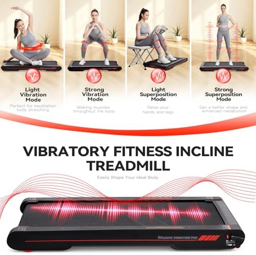 Sperax Walking Treadmill Pad with APP  3 in 1 Under Desk Treadmill  400W Low Noise Walking Vibration Pad with Remote Control Portable Treadmills for Home Office