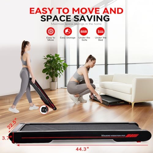 Sperax Walking Treadmill Pad with APP  3 in 1 Under Desk Treadmill  400W Low Noise Walking Vibration Pad with Remote Control Portable Treadmills for Home Office