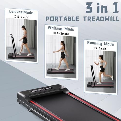 Sperax Walking Treadmill Pad with APP  3 in 1 Under Desk Treadmill  400W Low Noise Walking Vibration Pad with Remote Control Portable Treadmills for Home Office