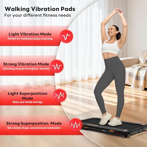 Sperax Walking Treadmill Pad with APP  3 in 1 Under Desk Treadmill  400W Low Noise Walking Vibration Pad with Remote Control Portable Treadmills for Home Office