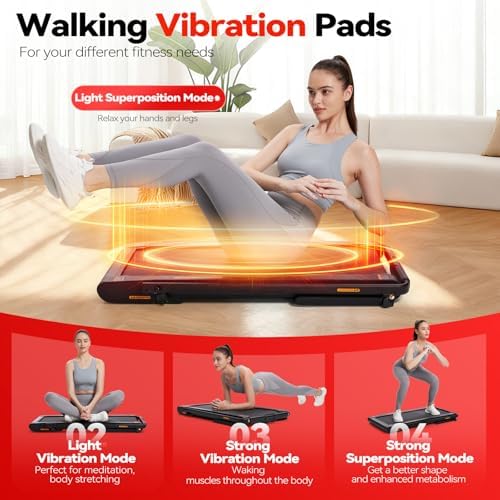 Sperax Walking Treadmill Pad with APP  3 in 1 Under Desk Treadmill  400W Low Noise Walking Vibration Pad with Remote Control Portable Treadmills for Home Office