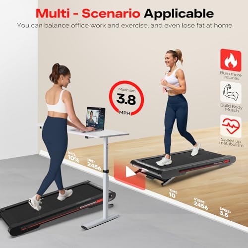 Sperax Walking Treadmill Pad with APP  3 in 1 Under Desk Treadmill  400W Low Noise Walking Vibration Pad with Remote Control Portable Treadmills for Home Office