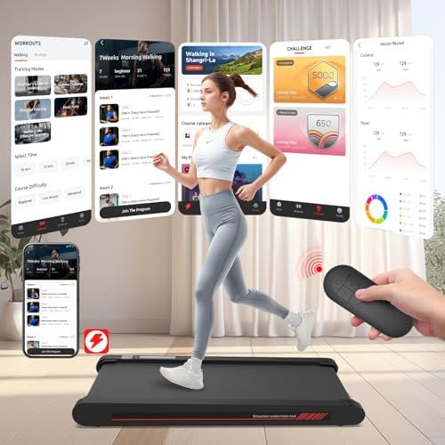 Sperax Walking Treadmill Pad with APP  3 in 1 Under Desk Treadmill  400W Low Noise Walking Vibration Pad with Remote Control Portable Treadmills for Home Office