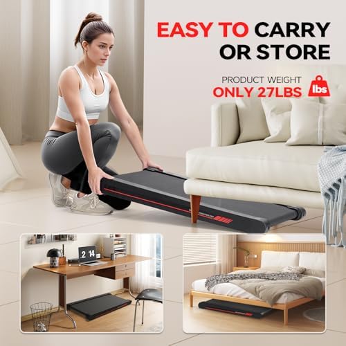 Sperax Walking Treadmill Pad with APP  3 in 1 Under Desk Treadmill  400W Low Noise Walking Vibration Pad with Remote Control Portable Treadmills for Home Office