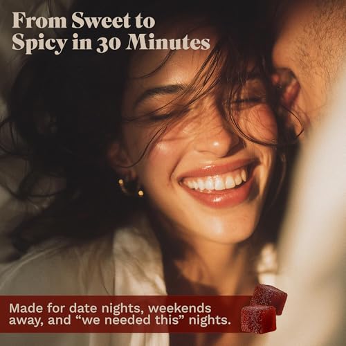 Spicy Cubes Hot Peach Gummies   Sweet & Spicy Chili Sugar Coating   Maca Root & Muira Puama for Energy  Mood & Vitality   Fun Treat for Couples & Social Moments   1 Pack  8 pieces 
