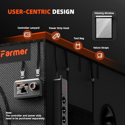 Spider Farmer 3x3 Grow Tent 2025 New  36x36x72  with Hook for Controller and Power Strip  Enlarged View Window  1680D Thicken Mylar Canvas for Indoor Hydroponic Growing for SF2000Pro  SE3000  G3000