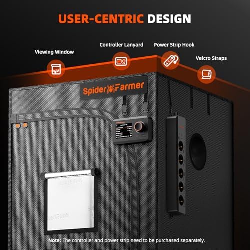 Spider Farmer 3x3 Grow Tent 2025 New  36x36x72  with Hook for Controller and Power Strip  Enlarged View Window  1680D Thicken Mylar Canvas for Indoor Hydroponic Growing for SF2000Pro  SE3000  G3000