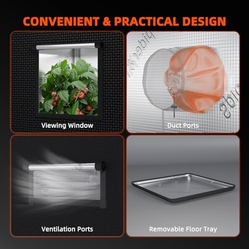 Spider Farmer 3x3 Grow Tent 2025 New  36x36x72  with Hook for Controller and Power Strip  Enlarged View Window  1680D Thicken Mylar Canvas for Indoor Hydroponic Growing for SF2000Pro  SE3000  G3000
