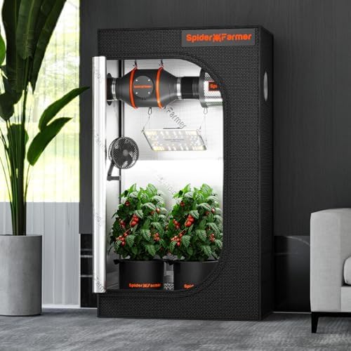 Spider Farmer 3x3 Grow Tent 2025 New  36x36x72  with Hook for Controller and Power Strip  Enlarged View Window  1680D Thicken Mylar Canvas for Indoor Hydroponic Growing for SF2000Pro  SE3000  G3000
