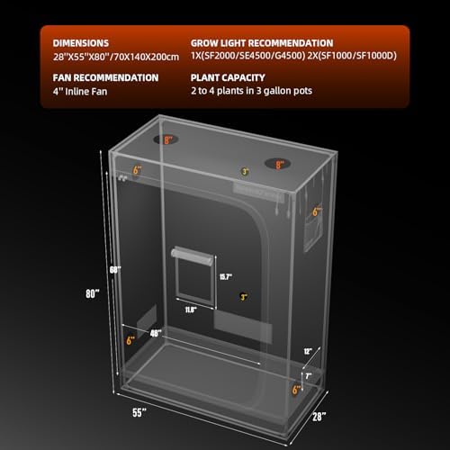 Spider Farmer 3x3 Grow Tent 2025 New  36x36x72  with Hook for Controller and Power Strip  Enlarged View Window  1680D Thicken Mylar Canvas for Indoor Hydroponic Growing for SF2000Pro  SE3000  G3000
