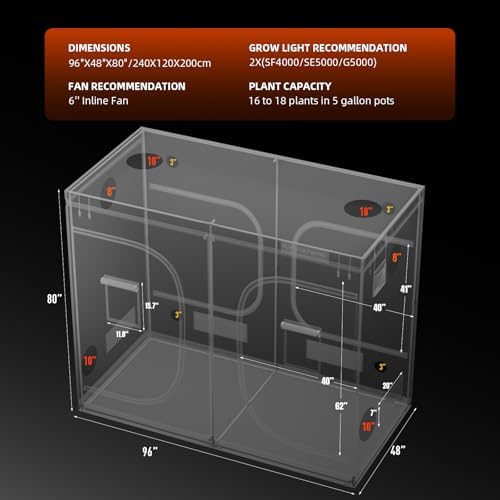 Spider Farmer 3x3 Grow Tent 2025 New  36x36x72  with Hook for Controller and Power Strip  Enlarged View Window  1680D Thicken Mylar Canvas for Indoor Hydroponic Growing for SF2000Pro  SE3000  G3000