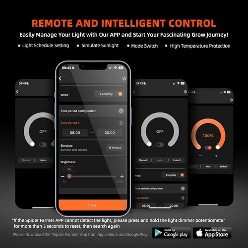 Spider Farmer G3000 Cost Effective LED Grow Lights 300W  3x3ft Coverage Full Spectrum Dimmable Bar Style Growing Lamp for Indoor Plants  2025 2025 Upgraded App Remote Control