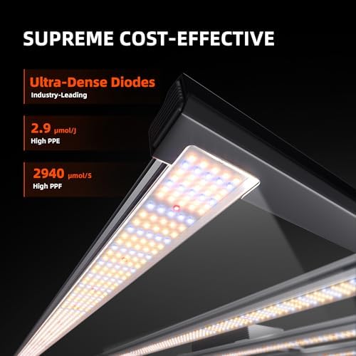 Spider Farmer G3000 Cost Effective LED Grow Lights 300W  3x3ft Coverage Full Spectrum Dimmable Bar Style Growing Lamp for Indoor Plants  2025 2025 Upgraded App Remote Control
