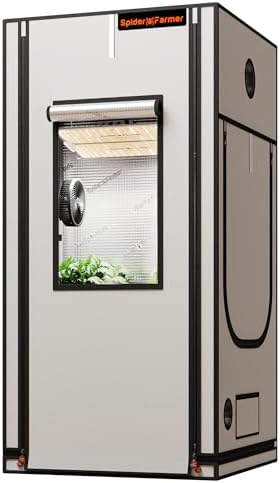 Spider Farmer Pro Series 3x3 Grow Tent  36x36x72 with Roll up Door  Observation Window Floor Tray  2000D Thicken Mylar Canvas  3x3x6 for Hydroponic Indoor Growing for SF4000  SE3000  G3000