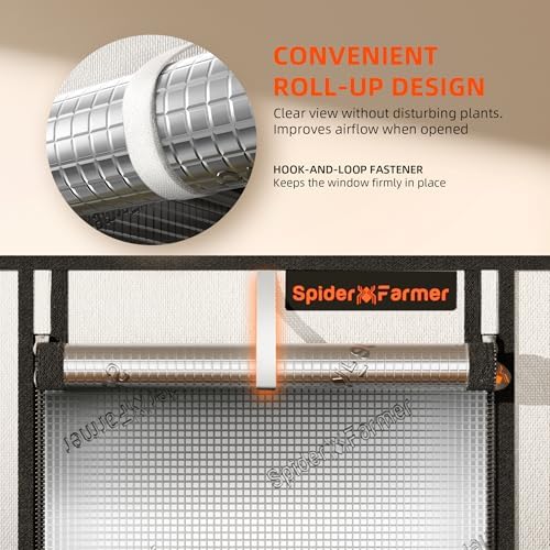 Spider Farmer Pro Series 3x3 Grow Tent  36x36x72 with Roll up Door  Observation Window Floor Tray  2000D Thicken Mylar Canvas  3x3x6 for Hydroponic Indoor Growing for SF4000  SE3000  G3000