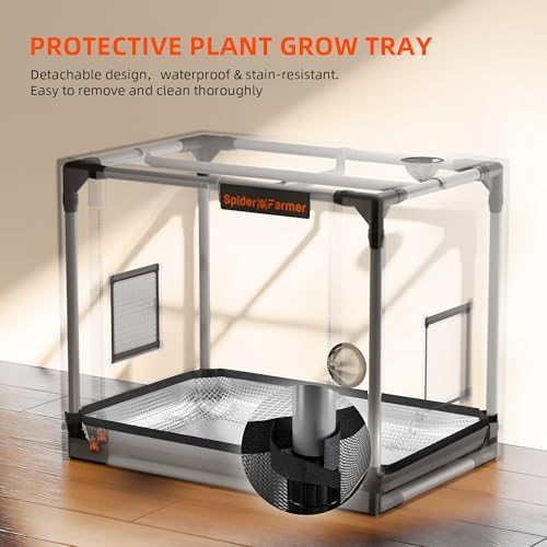 Spider Farmer Pro Series 3x3 Grow Tent  36x36x72 with Roll up Door  Observation Window Floor Tray  2000D Thicken Mylar Canvas  3x3x6 for Hydroponic Indoor Growing for SF4000  SE3000  G3000