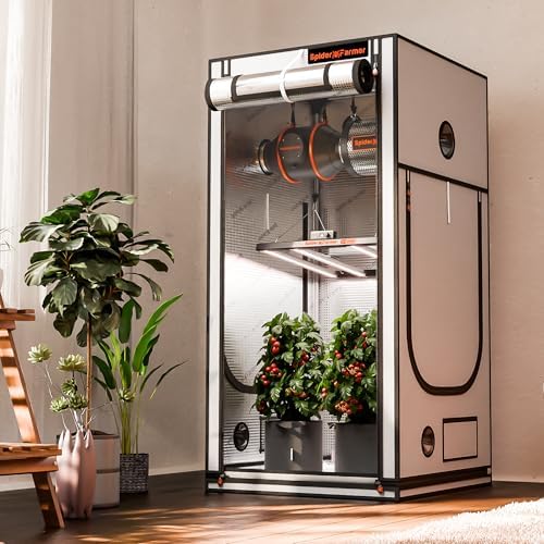 Spider Farmer Pro Series 3x3 Grow Tent  36x36x72 with Roll up Door  Observation Window Floor Tray  2000D Thicken Mylar Canvas  3x3x6 for Hydroponic Indoor Growing for SF4000  SE3000  G3000