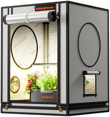 Spider Farmer Pro Series 3x3 Grow Tent  36x36x72 with Roll up Door  Observation Window Floor Tray  2000D Thicken Mylar Canvas  3x3x6 for Hydroponic Indoor Growing for SF4000  SE3000  G3000