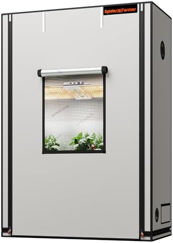 Spider Farmer Pro Series 3x3 Grow Tent  36x36x72 with Roll up Door  Observation Window Floor Tray  2000D Thicken Mylar Canvas  3x3x6 for Hydroponic Indoor Growing for SF4000  SE3000  G3000