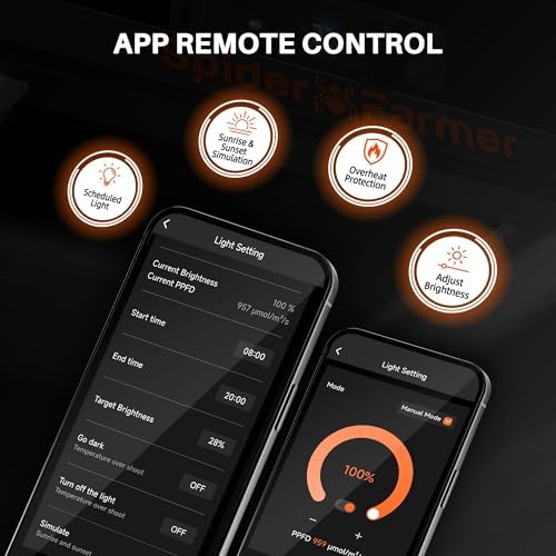 Spider Farmer SE5000 480W LED Grow Light  Samsung LM301H EVO Diodes  2025 Upgraded Remote App Control  Full Spectrum Dimmable Daisy Chain Bar Style Growing Lamp for Indoor Plants  4x4ft Coverage