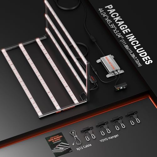 Spider Farmer SE5000 480W LED Grow Light  Samsung LM301H EVO Diodes  2025 Upgraded Remote App Control  Full Spectrum Dimmable Daisy Chain Bar Style Growing Lamp for Indoor Plants  4x4ft Coverage