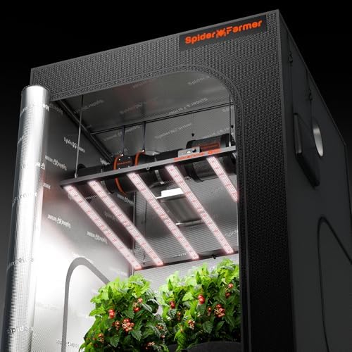 Spider Farmer SE5000 480W LED Grow Light  Samsung LM301H EVO Diodes  2025 Upgraded Remote App Control  Full Spectrum Dimmable Daisy Chain Bar Style Growing Lamp for Indoor Plants  4x4ft Coverage