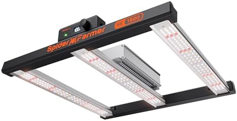 Spider Farmer SE5000 480W LED Grow Light  Samsung LM301H EVO Diodes  2025 Upgraded Remote App Control  Full Spectrum Dimmable Daisy Chain Bar Style Growing Lamp for Indoor Plants  4x4ft Coverage