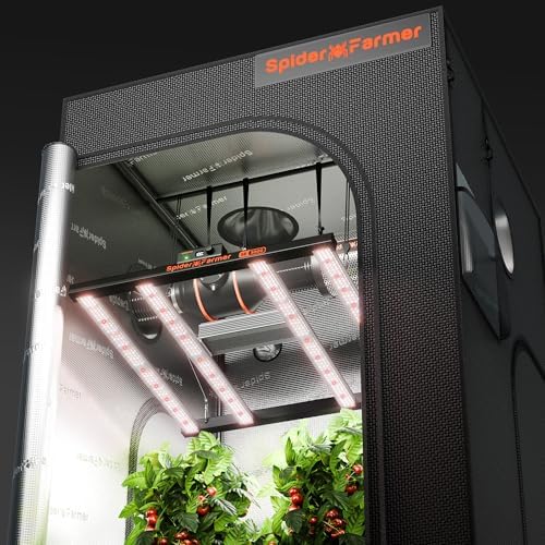 Spider Farmer SE5000 480W LED Grow Light  Samsung LM301H EVO Diodes  2025 Upgraded Remote App Control  Full Spectrum Dimmable Daisy Chain Bar Style Growing Lamp for Indoor Plants  4x4ft Coverage