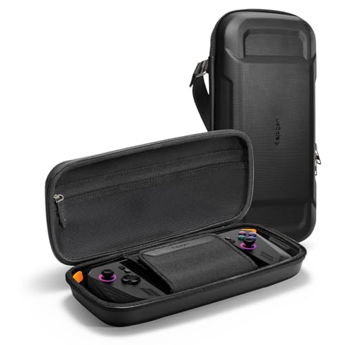 Spigen Rugged Armor Pro Designed for ASUS ROG Ally/ROG Ally X/MSI Claw A1M / MSI Claw 7 AI  Hard Shell Carrying Case with Pockets for Accessories Original Charger Storage Bag