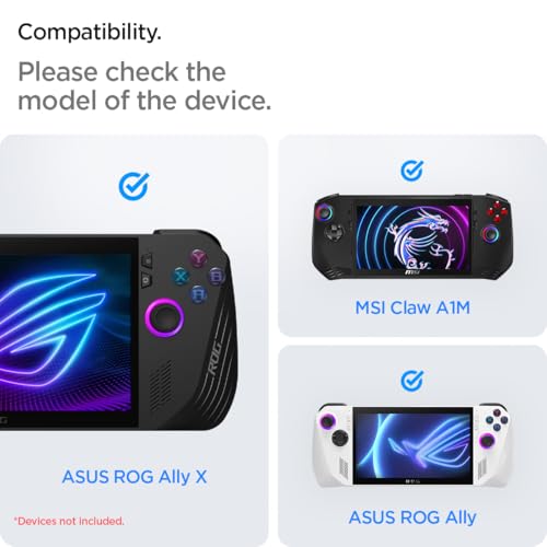 Spigen Rugged Armor Pro Designed for ASUS ROG Ally/ROG Ally X/MSI Claw A1M / MSI Claw 7 AI  Hard Shell Carrying Case with Pockets for Accessories Original Charger Storage Bag