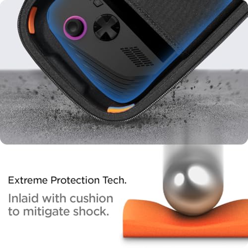 Spigen Rugged Armor Pro Designed for ASUS ROG Ally/ROG Ally X/MSI Claw A1M / MSI Claw 7 AI  Hard Shell Carrying Case with Pockets for Accessories Original Charger Storage Bag