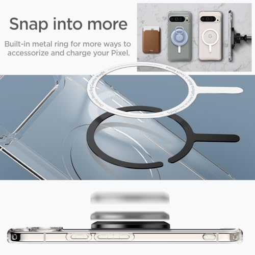 Spigen Ultra Hybrid MagFit Designed for Pixel 9 Case/Pixel 9 Pro Case  2024   Anti Yellowing   Military Grade Protection  Compatible with MagSafe   White