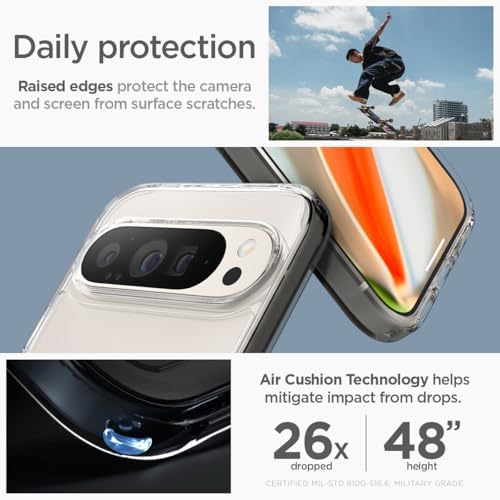 Spigen Ultra Hybrid MagFit Designed for Pixel 9 Case/Pixel 9 Pro Case  2024   Anti Yellowing   Military Grade Protection  Compatible with MagSafe   White