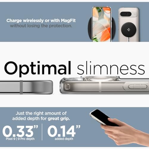 Spigen Ultra Hybrid MagFit Designed for Pixel 9 Case/Pixel 9 Pro Case  2024   Anti Yellowing   Military Grade Protection  Compatible with MagSafe   White