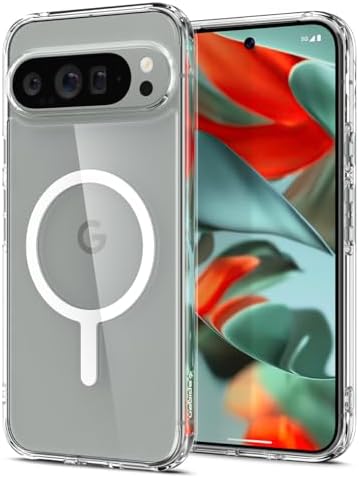 Spigen Ultra Hybrid MagFit Designed for Pixel 9 Case/Pixel 9 Pro Case  2024   Anti Yellowing   Military Grade Protection  Compatible with MagSafe   White