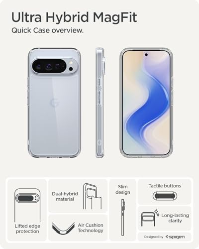 Spigen for Pixel 10/10 Pro Case  Ultra Hybrid  2025   Anti Yellowing   Military Grade Protection    Clear