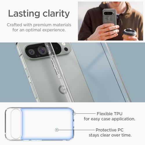 Spigen for Pixel 10/10 Pro Case  Ultra Hybrid  2025   Anti Yellowing   Military Grade Protection    Clear
