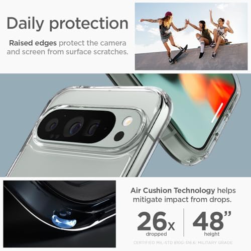 Spigen for Pixel 10/10 Pro Case  Ultra Hybrid  2025   Anti Yellowing   Military Grade Protection    Clear